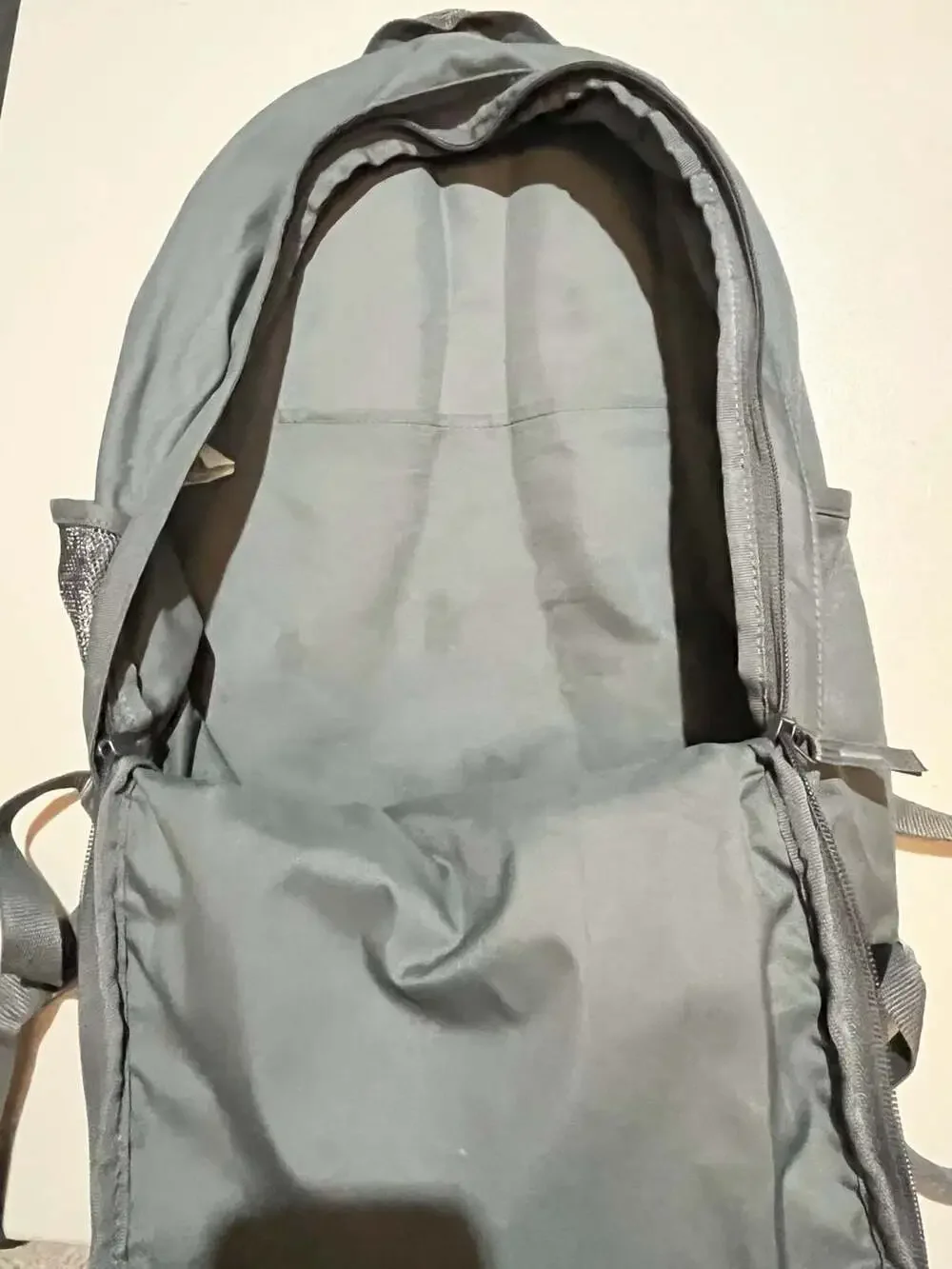 Nike Hayward Backpack Grey with Iridescent Logo and Front Bungee Cord 001-0026
